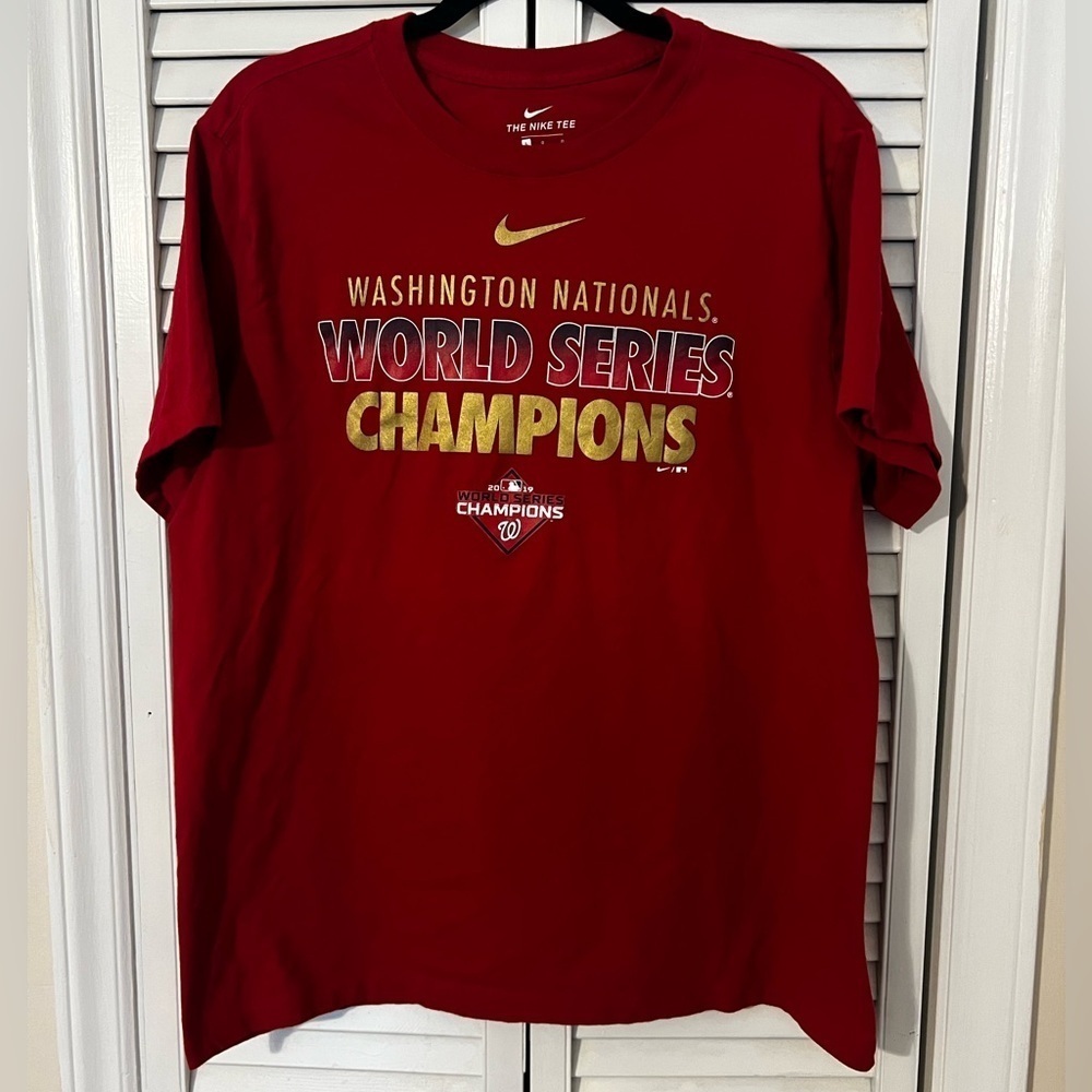 Nike MLB Washington Nationals Shirt Adult Large 2019 World Series Champions Mens
